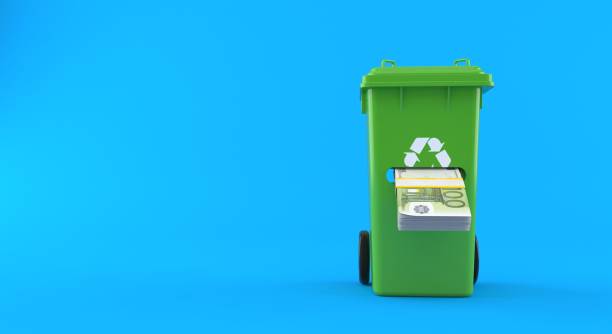 istock Dustbin with euro currency 1332978289