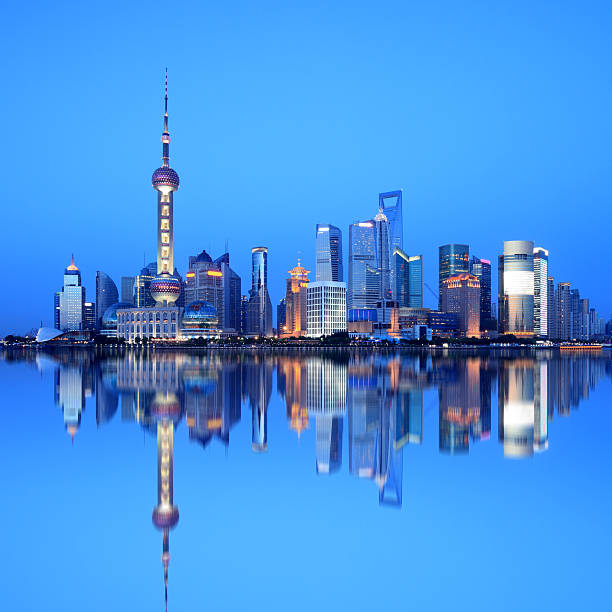 Shanghai Pudong night, China.