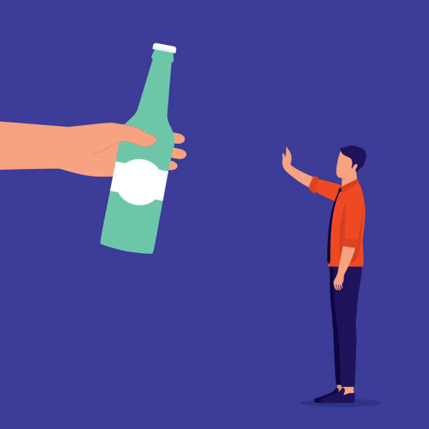 Young Man Saying No To Alcohol Drinks Stock Illustration - Download Image  Now - Stop Gesture, Alcohol - Drink, Drinking - iStock