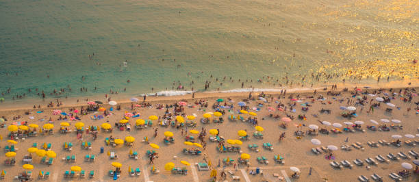 panorama of cleopatra beach in Alanya before sunset