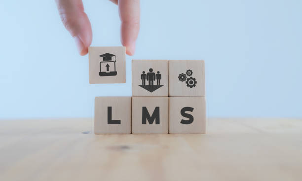istock LMS Learning Management System concept.  Hand holds wooden cube with LMS symbols on beautiful light background with copy space. Online business education. Electronic School.  Banner and presentation. 1332984157