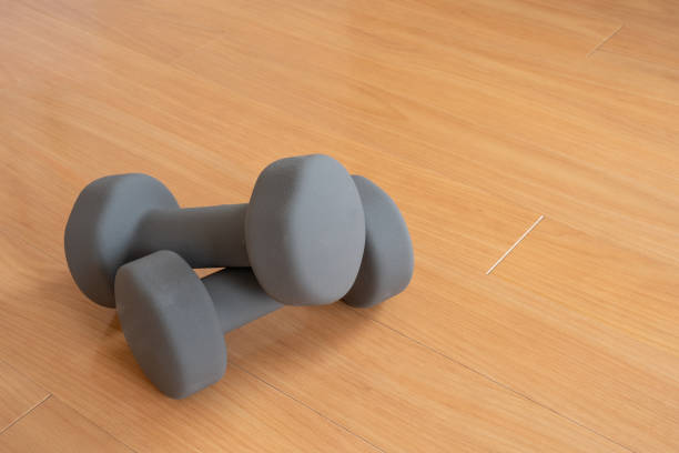 istock A pair of dumbbells on the floor. 1332985436