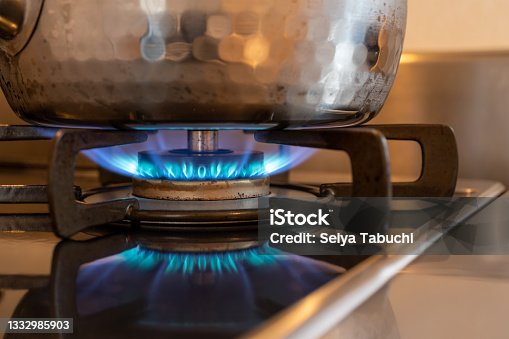 istock The fire on the gas stove. 1332985903