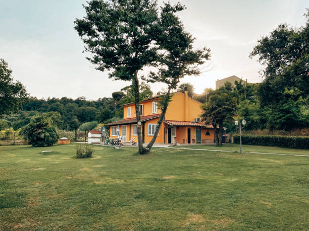 istock villa garden at dusk 1332989451
