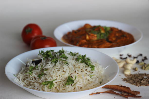 istock Jeera rice and butter paneer gravy 1332992274