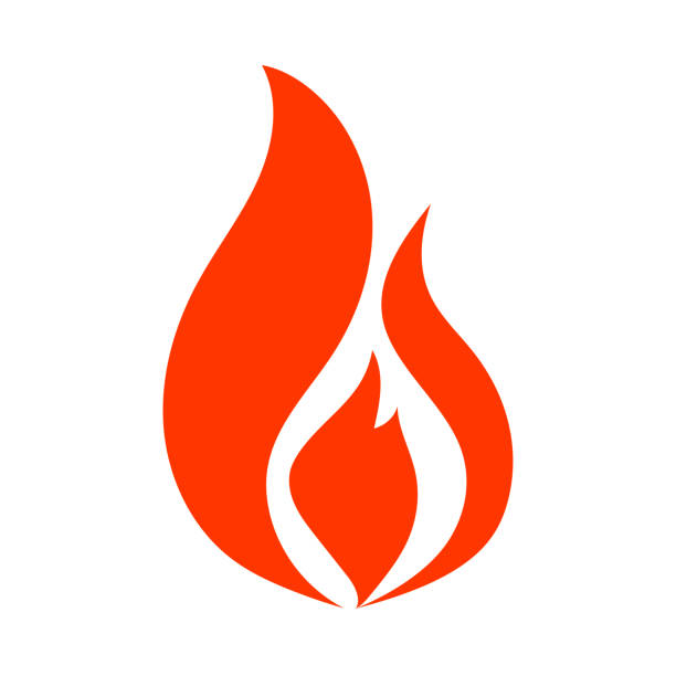 illustrations, cliparts, dessins animés et icônes de icône flamme de feu - fireball orange flame burnt
