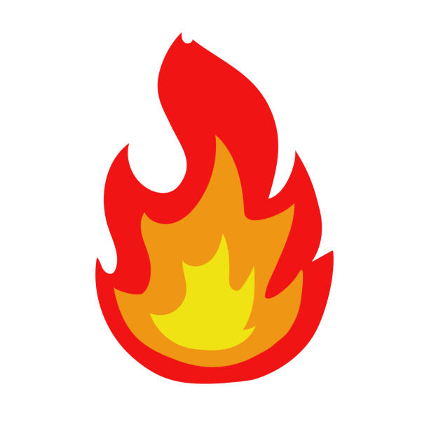 ilustraciones, imágenes clip art, dibujos animados e iconos de stock de icono de llama de fuego - bang