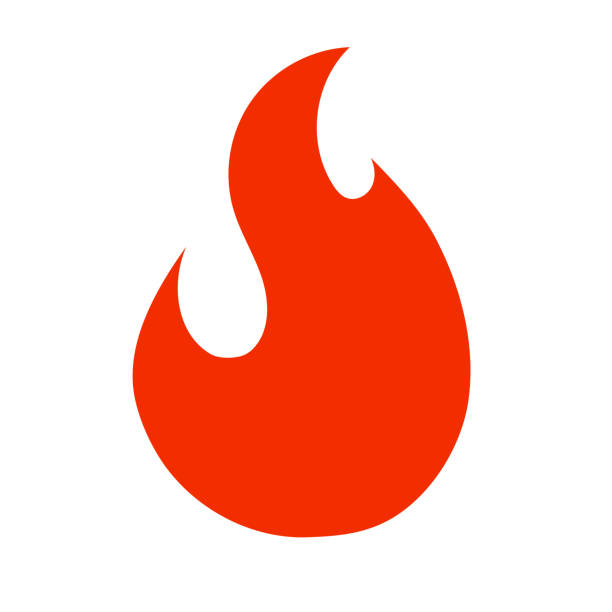 illustrations, cliparts, dessins animés et icônes de icône flamme de feu - fireball orange flame burnt