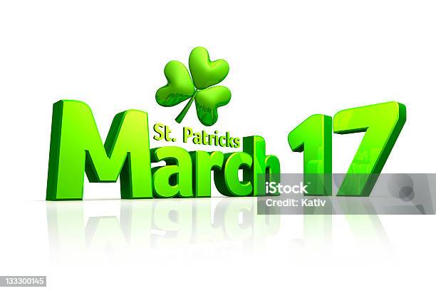 Saint Patricks Giorno 17 Marzo - Fotografie stock e altre immagini di Tridimensionale - Tridimensionale, Trifoglio - Fiore, Colore verde