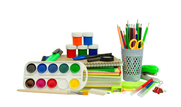 istock office supplies on a white background. isolated 1333001776