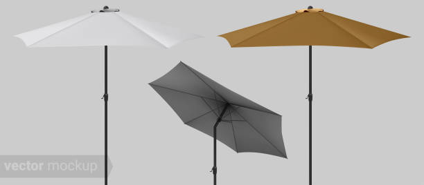 istock Sun protecting parasol mockup. Template. Illustration Isolated. Seashore pool hotel. 3D realistic design. 1333006343