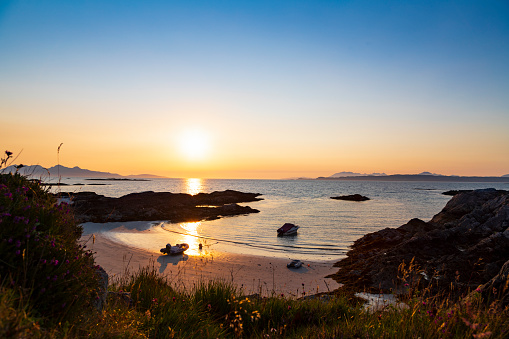 A sunset shot on one of the beautiful beaches of Arisaig near Mallaig