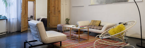 istock Vintage and eccentric living room design, panorama 1333017163