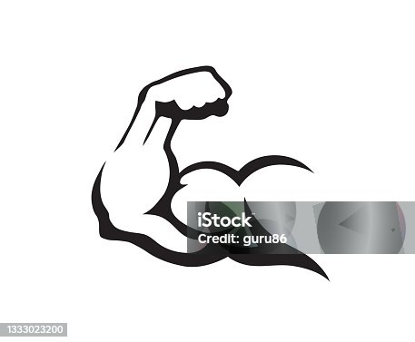 istock creative bodybuilder bicep muscular arm logo vector design symbol 1333023200