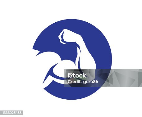 istock creative bodybuilding bicep logo vector 1333025438