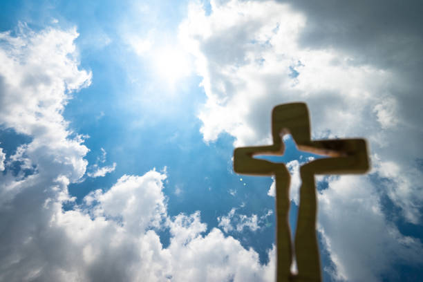 istock The blue sky and the cross of the tree 1333029676