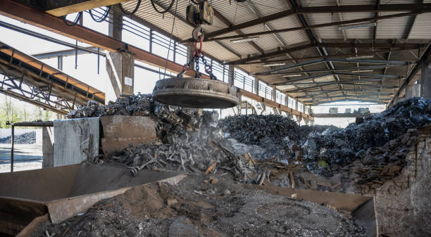 istock Transporting Scrap Steel By Crane, Recycling Of Material 1333034636