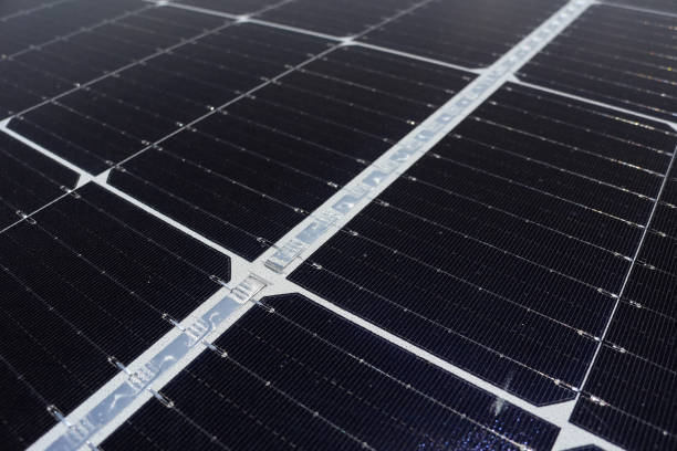 istock Busbar on Solar Panel for Connecting Solar Wafers Together 1333044014