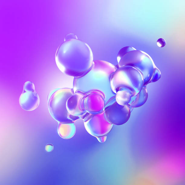 istock 3d render, colorful background with abstract iridescent bubbles, scientific macro 1333050830