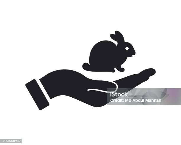 Bunny Rabbit Hand Sign Hand Rabbit Logo Design Rabbit Logo With Hand Concept Vector Hand And ...