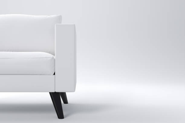 istock Monochrome armchair with pillows on studio white background. 1333053321