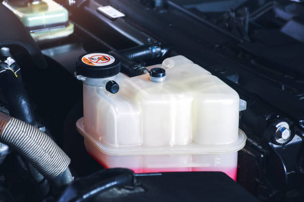 Coolant reservoir tank Coolant reservoir tank of the car radiator system coolant stock pictures, royalty-free photos & images