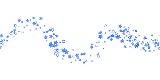 ilustrações de stock, clip art, desenhos animados e ícones de seamless pattern blue stars confetti - christmas backgrounds glitter star shape