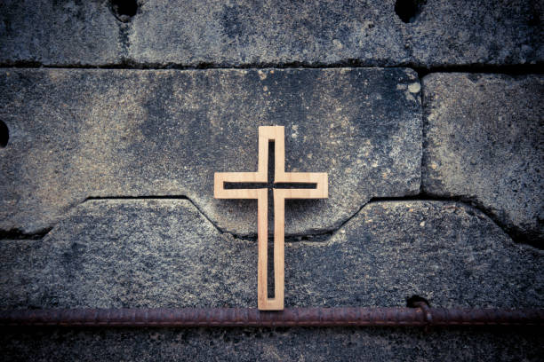 istock Old hanok, wooden cross. 1333059203