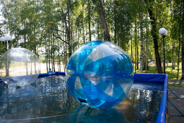 istock An attraction with inflatable balloons on the water. 1333065383