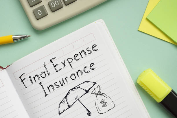 Final Expense Insurance is shown on the business photo using the text Final Expense Insurance is shown on a business photo using the text funeral expense stock pictures, royalty-free photos & images