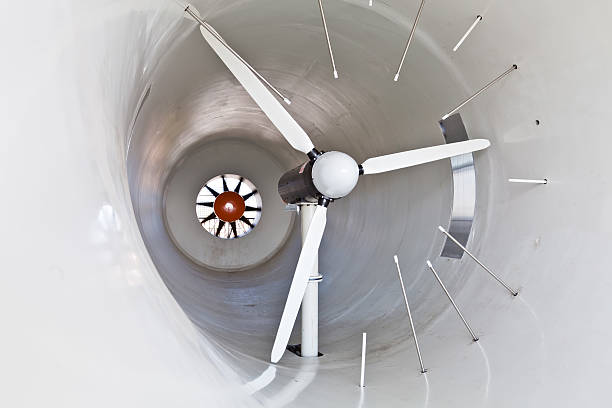3d rendering of a single wind turbine in a wite studio setup