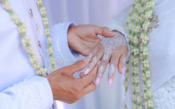 istock Bridegroom Putting Ring On Bride Finger During Wedding Ceremony 1333068238