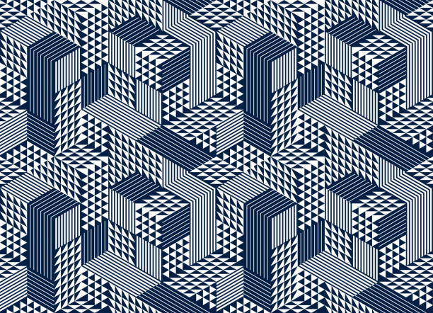 Seamless isometric rhombus and triangles geometric pattern, 3D cubes vector tiling background, architecture and construction, wallpaper design. Seamless isometric rhombus and triangles geometric pattern, 3D cubes vector tiling background, architecture and construction, wallpaper design. metal architecture abstract backgrounds stock illustrations