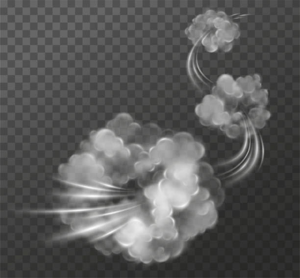 漫画のスタイルでスモーキースピードトレイル。動的な爆発雲。透明な背景に対するヒューム フロー モーション エフェクト - air vehicle flash点のイラスト素材／クリップアート素材／マンガ素材／アイコン素材