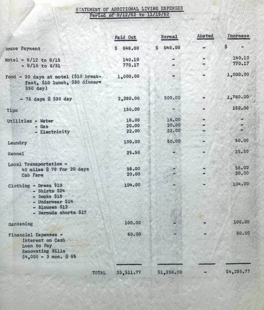 istock Statement of Living Expenses 1962 1333072981