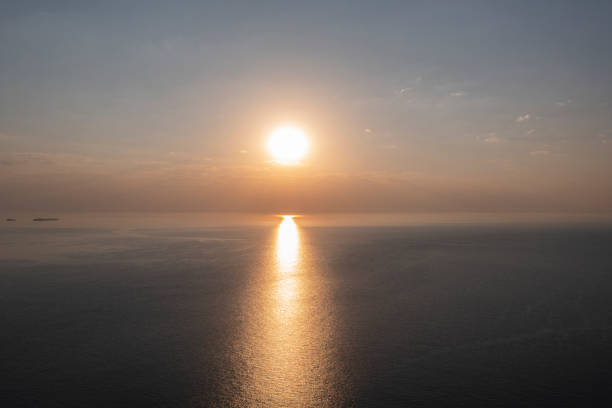 Majestic bright sunrise over sea