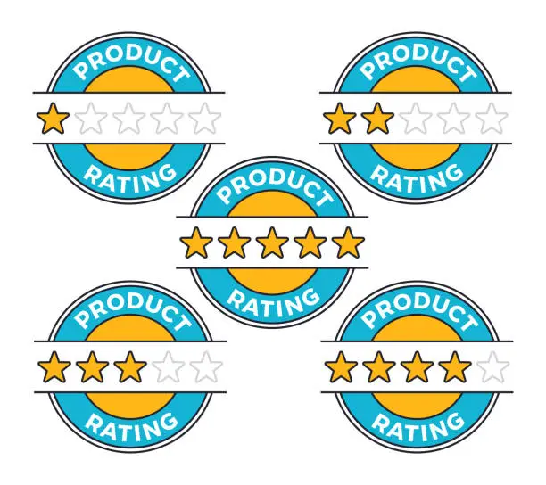 Vector illustration of Product Rating Star Review Badges