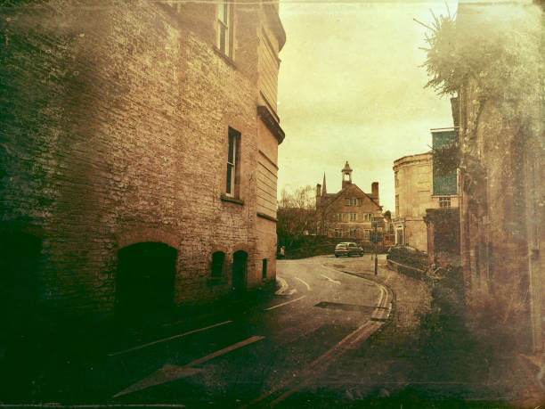 My original photo of a street scene in the old centre of the English town of Frome in Somerset has been transformed using the Mextures App to give an old-fashioned, rustic, vintage feel to the image.