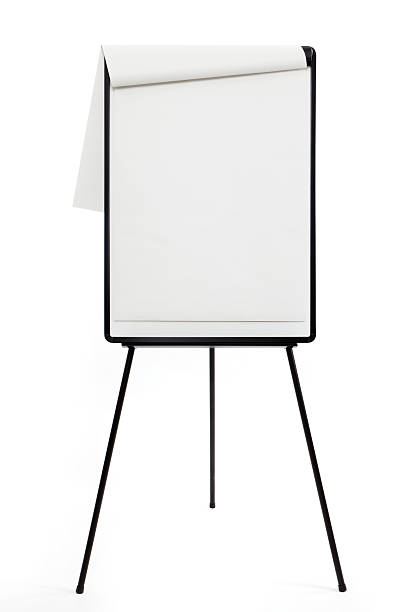 Blank flipchart with easel on white background A1 Flipchart on easel flipchart stock pictures, royalty-free photos & images