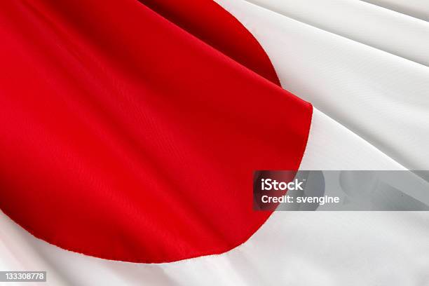 Bandeira Do Japão - Fotografias de stock e mais imagens de Bandeira - Bandeira, Branco, Curva - Forma