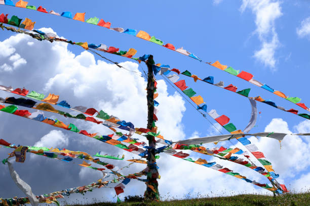 istock Tibetan prayer flags on grassland 1333091209