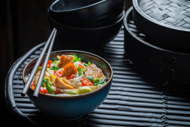 istock Noodle with vegetables and chicken. Classic seafood noodle. 1333093722