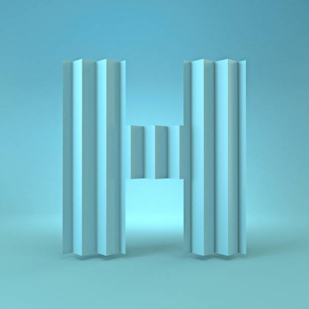 istock Cold blue font Letter H 3D 1333095338