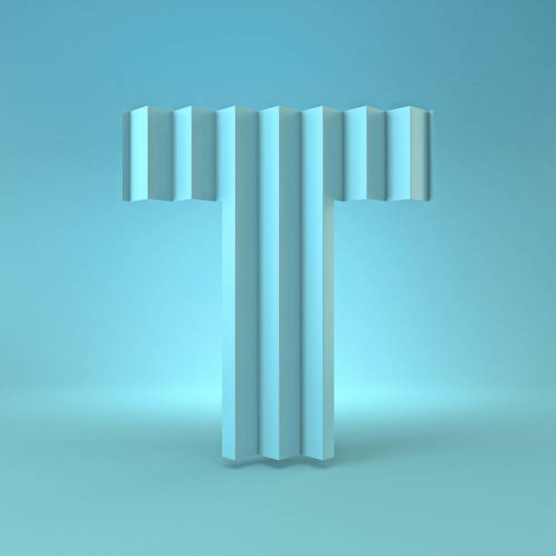 istock Cold blue font Letter T 3D 1333095361