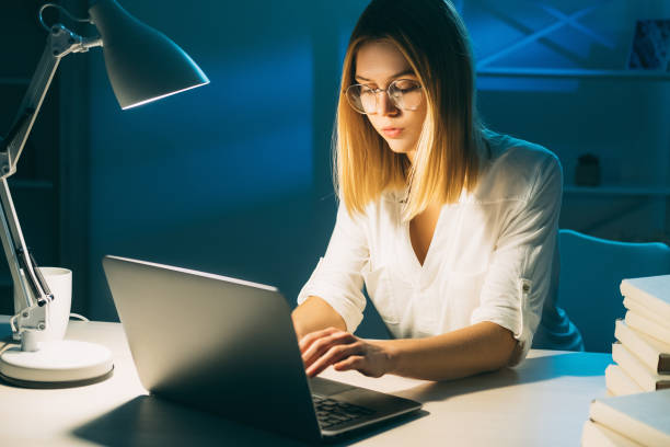 istock night work remote job woman using laptop 1333101030