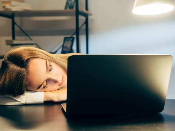 istock Work burnout exhaused employee sleeping on desk 1333101155