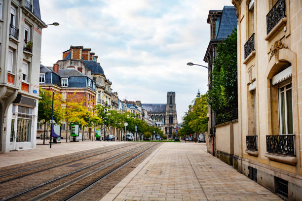 istock Cours Jean-Baptiste Langlet with tram lines, Reims 1333101206