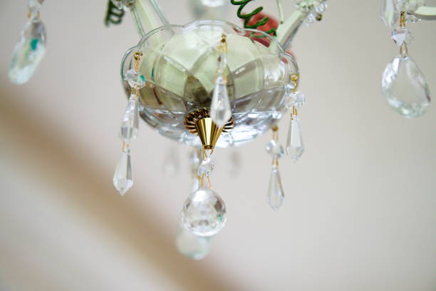 Luxurious chandelier in the interior close-up