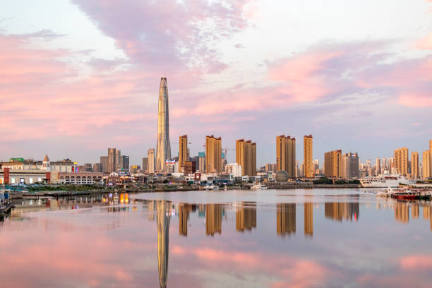 Tianjin Binhai New Area sunset