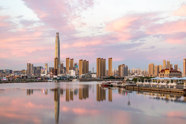 Tianjin Binhai New Area sunset